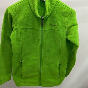 Girls Columbia green fleece jacket